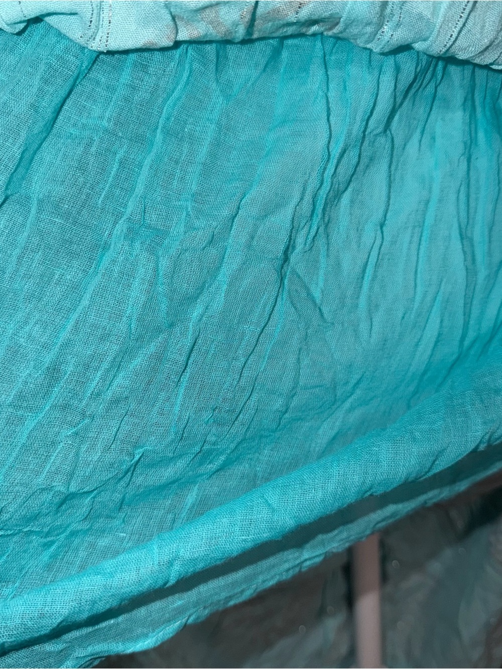 Zury Turquoise Maxi Dress with Gold Medallion Print and Tassel Tie 100% Viscose - Picture 11 of 11